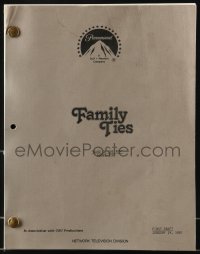 9d115 FAMILY TIES 1st draft TV script January 19, 1987, screenplay by Marc Lawrence & Susan Borowitz