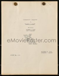 9d120 FLAME OF ARABY continuity & dialogue script Aug 31, 1951, screenplay by Gerald Grayson Adams!
