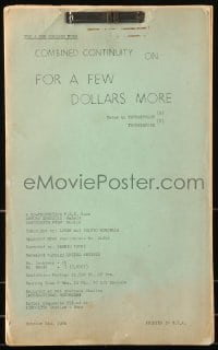 9d121 FOR A FEW DOLLARS MORE combined continuity script 1966 written by Sergio Leone & Vincenzoni!