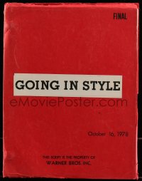 9d128 GOING IN STYLE revised final draft script October 16, 1978, screenplay by Martin Brest!