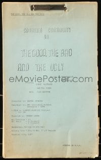 9d132 GOOD, THE BAD & THE UGLY combined continuity script 1967 by Age, Scarpelli, Vincenzoni & Leone