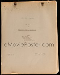 9d159 INVISIBLE MAN'S REVENGE continuity & dialogue script May 26, 1944, screenplay by Millhauser!