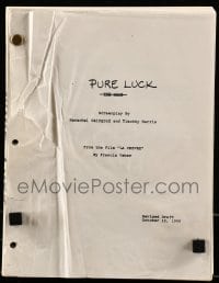9d257 PURE LUCK revised draft script Oct 12, 1990, screenplay by Herschel Weingrod & Timothy Harris