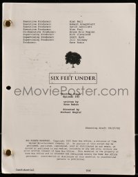 9d301 SIX FEET UNDER TV shooting draft script September 27, 2002, screenplay by Kate Robin!