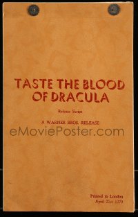 9d332 TASTE THE BLOOD OF DRACULA release English script April 21, 1970, screenplay by John Elder!