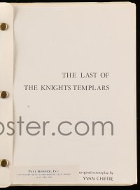 9d179 LAST OF THE KNIGHTS TEMPLARS script 1970s unproduced screenplay by Yvan Chiffre!