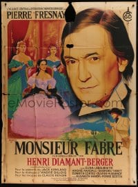 9f615 AMAZING MONSIEUR FABRE French 1p 1951 art of Pierre Fresnay & girls by Jacques Bonneaud!