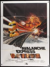9f630 AVALANCHE EXPRESS French 1p 1979 Lee Marvin, Robert Shaw, cool train art by Ferracci!