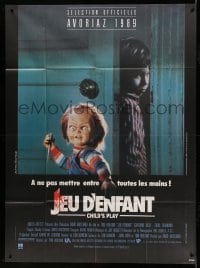 9f678 CHILD'S PLAY French 1p 1989 different image of the creepy killer doll Chucky!