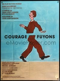 9f695 COURAGE FUYONS French 1p 1979 Jean Rochefort, cool Savignac art of man split in two!