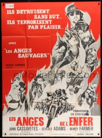 9f703 DEVIL'S ANGELS French 1p 1967 Corman, Cassavetes, art of biker gang on their motorcycles!