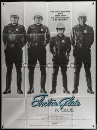 9f723 ELECTRA GLIDE IN BLUE French 1p 1973 different image of short motorcycle cop Robert Blake!