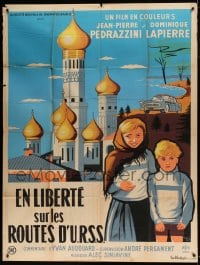 9f725 EN LIBERTE SUR LES ROUTES D'URSS French 1p 1950s Pierre Leve art of Russian children!