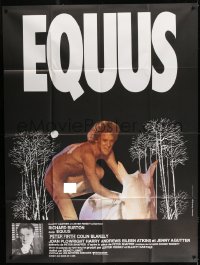 9f726 EQUUS French 1p 1978 wacky different image of naked Peter Firth climbing on horse!