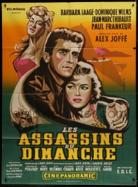 9f727 EVERY SECOND COUNTS green style French 1p 1957 Les Assassins du dimanche, Jean Mascii art!
