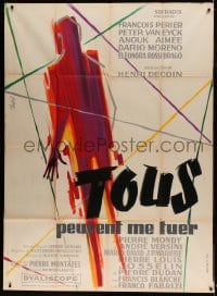 9f730 EVERYBODY WANTS TO KILL ME French 1p 1957 cool art against white background by Clement Hurel!