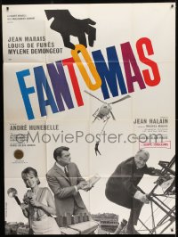 9f732 FANTOMAS style A French 1p 1966 master thief Jean Marais, Louis De Funes, Mylene Demongeot
