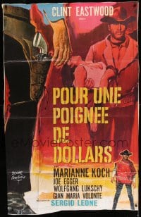 9f739 FISTFUL OF DOLLARS French 1p R1970s Sergio Leone classic, Tealdi art of Clint Eastwood!