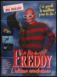 9f744 FREDDY'S DEAD French 1p 1992 wacky image of Robert Englund as Freddy Krueger with 3-D glasses!
