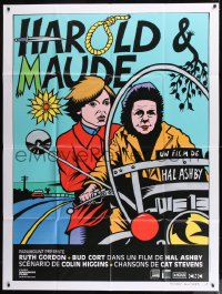 9f767 HAROLD & MAUDE French 1p R2009 different art of Ruth Gordon & Bud Cort by Thierry Guitard!