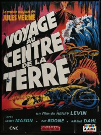 9f803 JOURNEY TO THE CENTER OF THE EARTH French 1p R1990s Jules Verne, different Grinsson art!