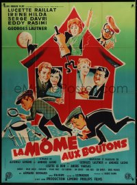 9f812 LA MOME AUX BOUTONS French 1p 1958 great Boris Grinsson art of the entire cast!