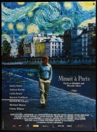 9f852 MIDNIGHT IN PARIS French 1p 2011 cool image of Owen Wilson under Van Gogh's Starry Night!
