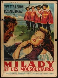 9f854 MILADY & THE MUSKETEERS French 1p 1953 Rossano Brazzi, Yvette Lebon, Angelo Cesselon art!