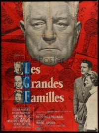 9f893 POSSESSORS style B French 1p 1958 Les Grandes Familles, art of Jean Gabin by Rene Ferracci!