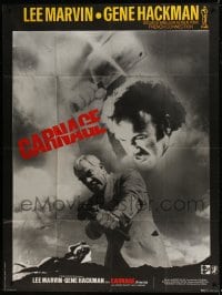 9f894 PRIME CUT French 1p 1972 great different image of Lee Marvin & Gene Hackman, Carnage!