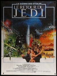 9f908 RETURN OF THE JEDI French 1p 1983 George Lucas classic, different montage art by Michel Jouin