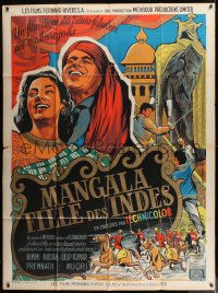 9f923 SAVAGE PRINCESS French 1p 1954 Dilip Kumar, musical from mystical magical India, Dargouge art!