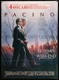 9f924 SCENT OF A WOMAN French 1p 1993 great image of blind Al Pacino walking with Chris O'Donnell!