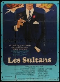 9f946 SULTANS French 1p 1966 Gina Lollobrigida, Louis Jourdan, Ferracci love triangle art!