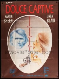9f948 SWEET HOSTAGE French 1p 1975 art of gun heart monitor between Martin Sheen & Linda Blair!