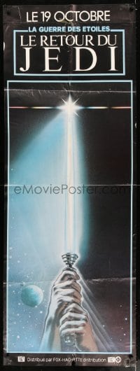 9f593 RETURN OF THE JEDI French door panel 1983 George Lucas, great Tim Reamer lightsaber art!
