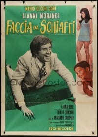 9f153 FACCIA DA SCHIAFFI Italian 1p 1970 Gianni Morandi, sexy full-length Laura Belli!