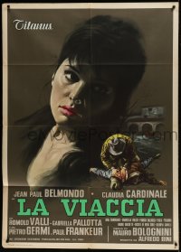9f165 LA VIACCIA Italian 1p 1961 Bolognini's La Viaccia, Marog art of beautiful Claudia Cardinale!