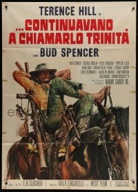 9f200 TRINITY IS STILL MY NAME Italian 1p 1971 spaghetti western art of Terence Hill on horse!