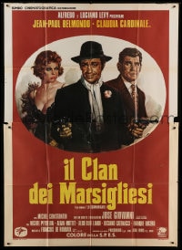 9f244 HIT MAN Italian 2p 1972 Casaro art of Jean-Paul Belmondo, Claudia Cardinale & Constantin!