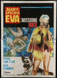 9f264 SEDUCTION BY THE SEA Italian 2p 1966 artwork of sexy Elke Sommer by Sandro Symeoni!