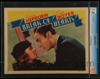 9f074 BREAK OF HEARTS slabbed LC 1935 Katharine Hepburn resisting Charles Boyer's embrace!