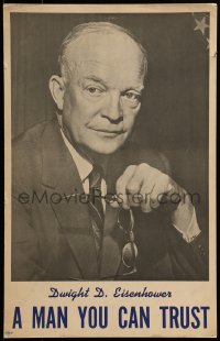 9f097 DWIGHT D. EISENHOWER 14x22 political campaign 1952 a man you can trust as your President!