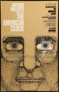9f533 AMERICAN CLOCK stage play WC 1980 Arthur Miller's new play, cool Gilbert Lesser art!