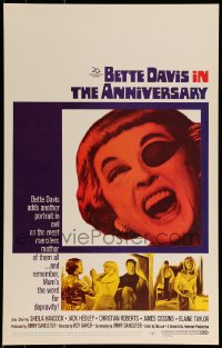 9f286 ANNIVERSARY WC 1967 Bette Davis with funky eyepatch in another portrait in evil!