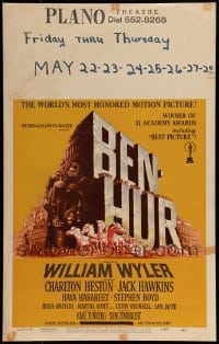 9f298 BEN-HUR WC R1969 William Wyler classic religious epic, cool chariot art!