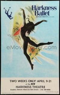 9f545 HARKNESS BALLET stage play WC 1974 art of naked girl's silhouette by Enrique Senis-Oliver!