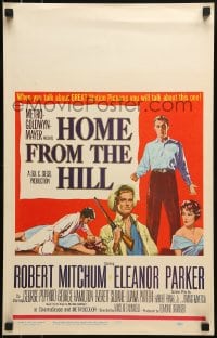 9f379 HOME FROM THE HILL WC 1960 art of Robert Mitchum, Eleanor Parker & George Peppard!