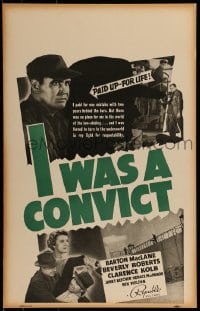 9f384 I WAS A CONVICT WC 1939 Barton MacLane paid for one mistake with 2 years behind bars!