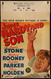 9f394 JUDGE HARDY & SON WC 1939 great close up of smiling Mickey Rooney as Andy Hardy!